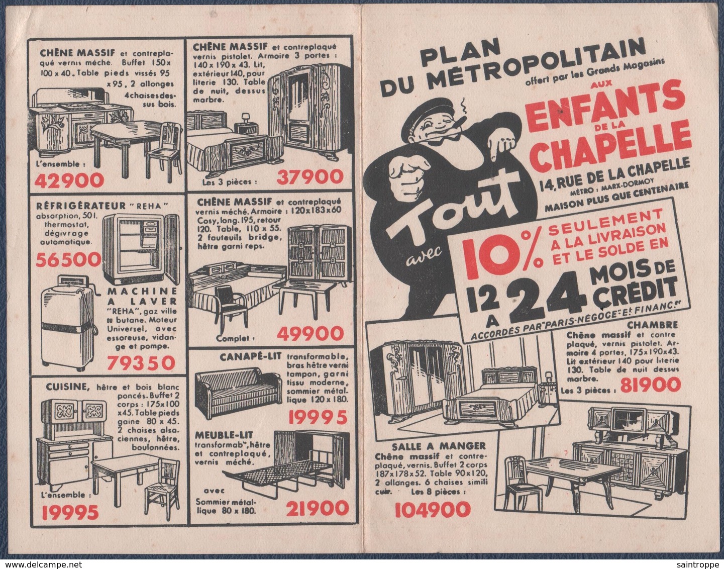 Metro.Plan Du Métropolitain.Aux Enfants De La Chapelle. - Europe