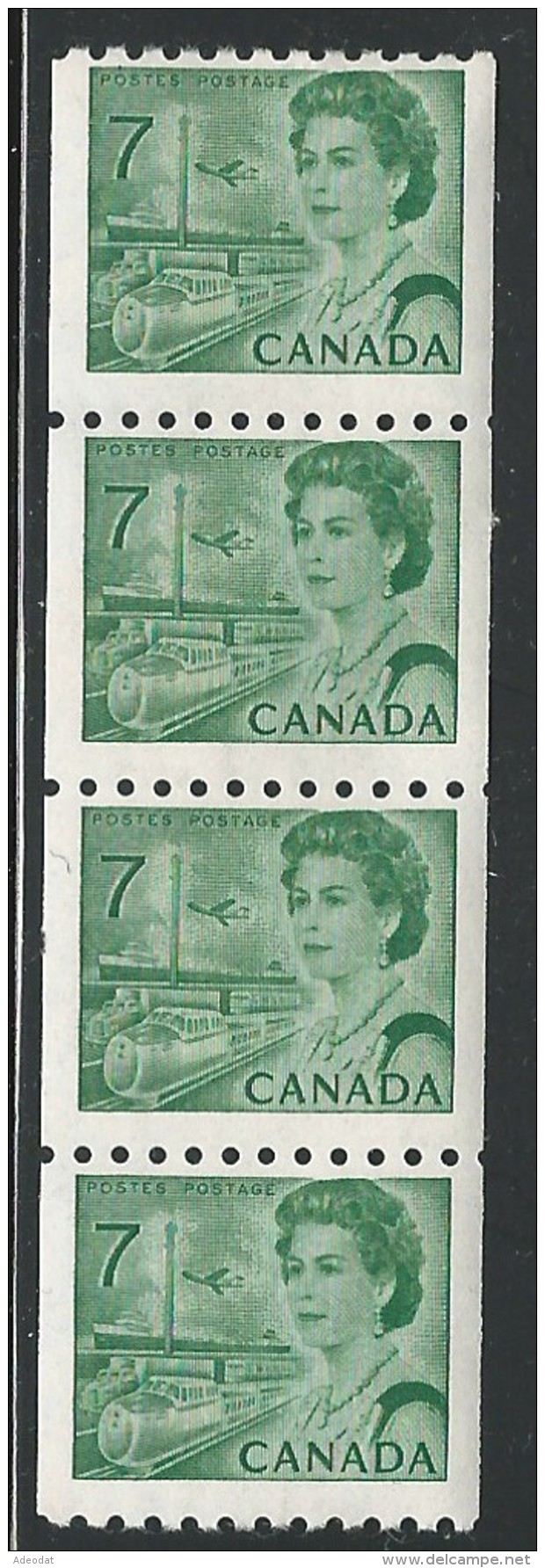 CANADA 1971 549**  COIL STRING OF FOUR - Unused Stamps