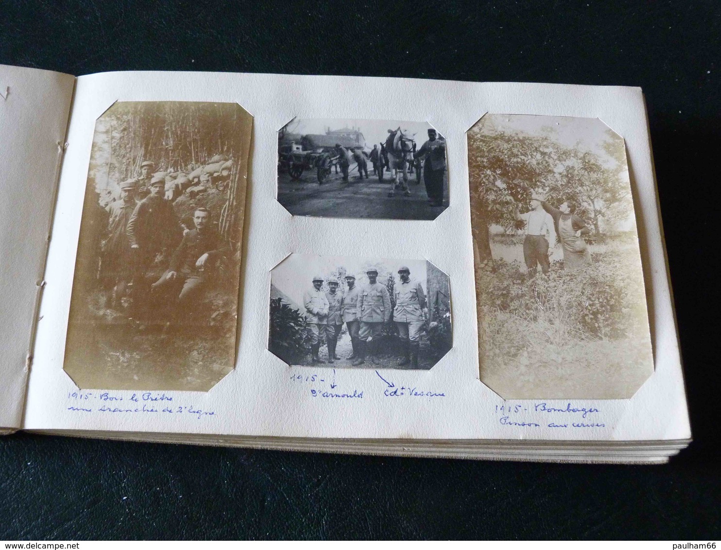 SUPERBE  !!  TRES GROS LOT DE 208 PHOTOS DANS UN ALBUM  DE LA GUERRE DE 1914 A 1916