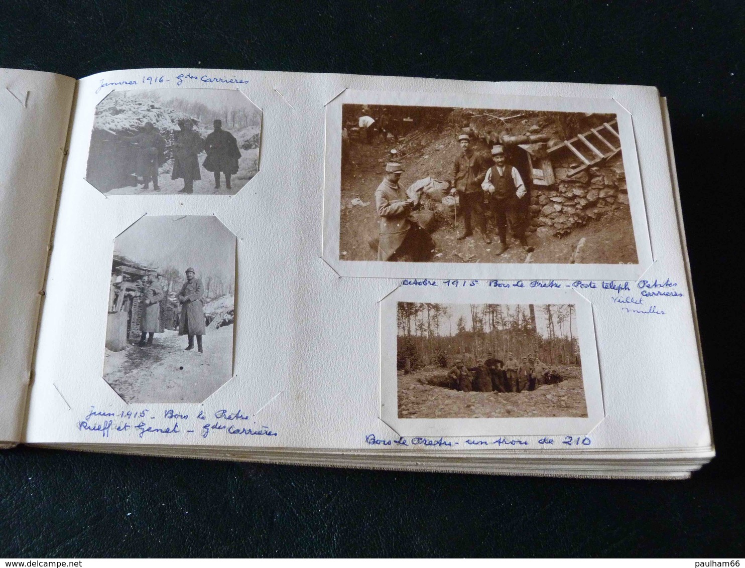 SUPERBE  !!  TRES GROS LOT DE 208 PHOTOS DANS UN ALBUM  DE LA GUERRE DE 1914 A 1916