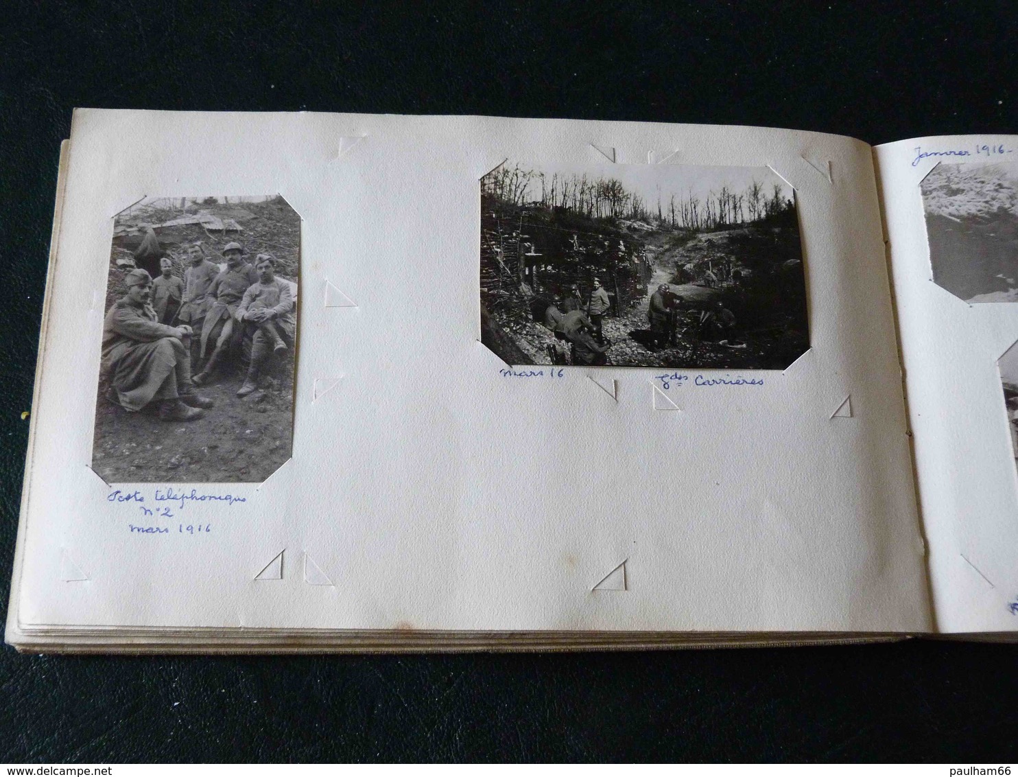 SUPERBE  !!  TRES GROS LOT DE 208 PHOTOS DANS UN ALBUM  DE LA GUERRE DE 1914 A 1916