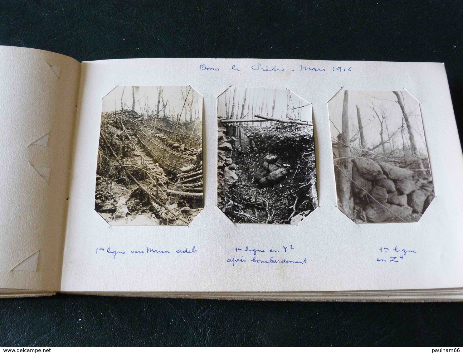 SUPERBE  !!  TRES GROS LOT DE 208 PHOTOS DANS UN ALBUM  DE LA GUERRE DE 1914 A 1916