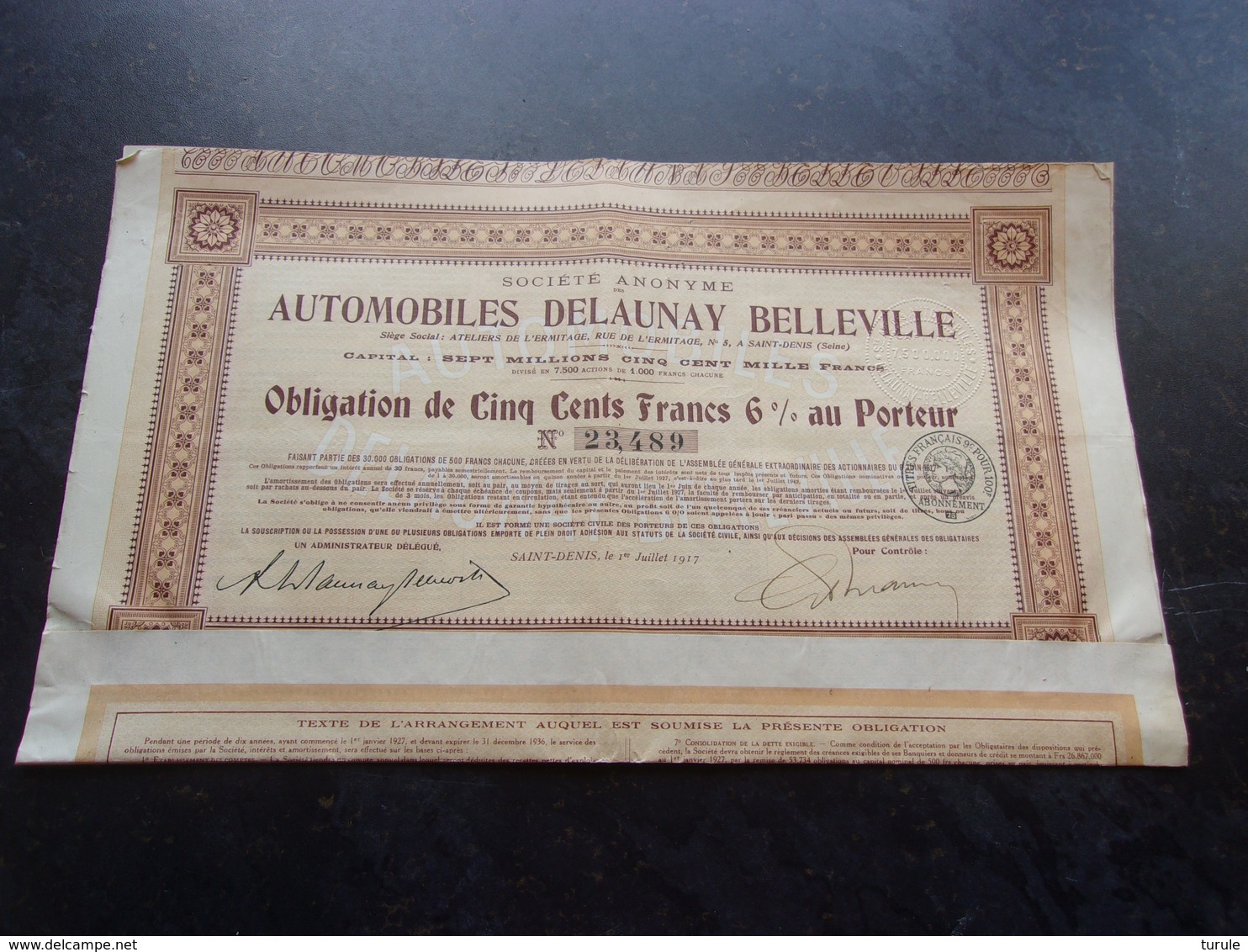 AUTOMOBILES DELAUNAY BELLEVILLE (1917) - Autres & Non Classés