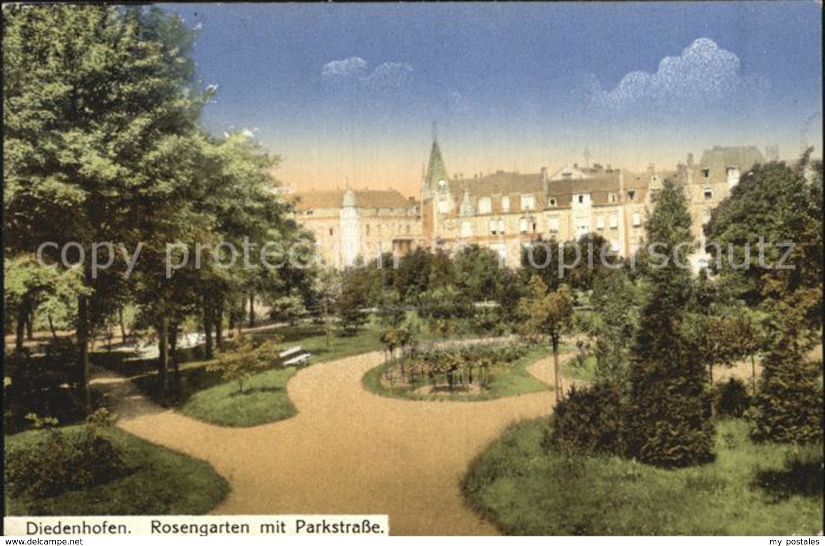 12546077 Diedenhofen Rosengarten Mit Parkstrasse Thionville - Thionville