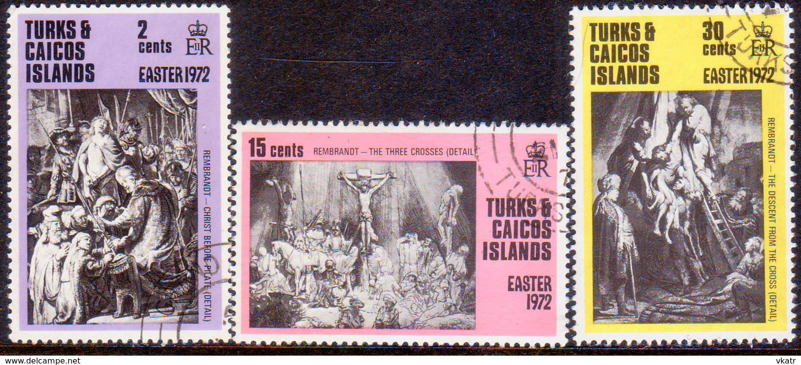 TURKS AND CAICOS ISLANDS 1972 SG #365-67 Compl.set Used Easter - Turks And Caicos