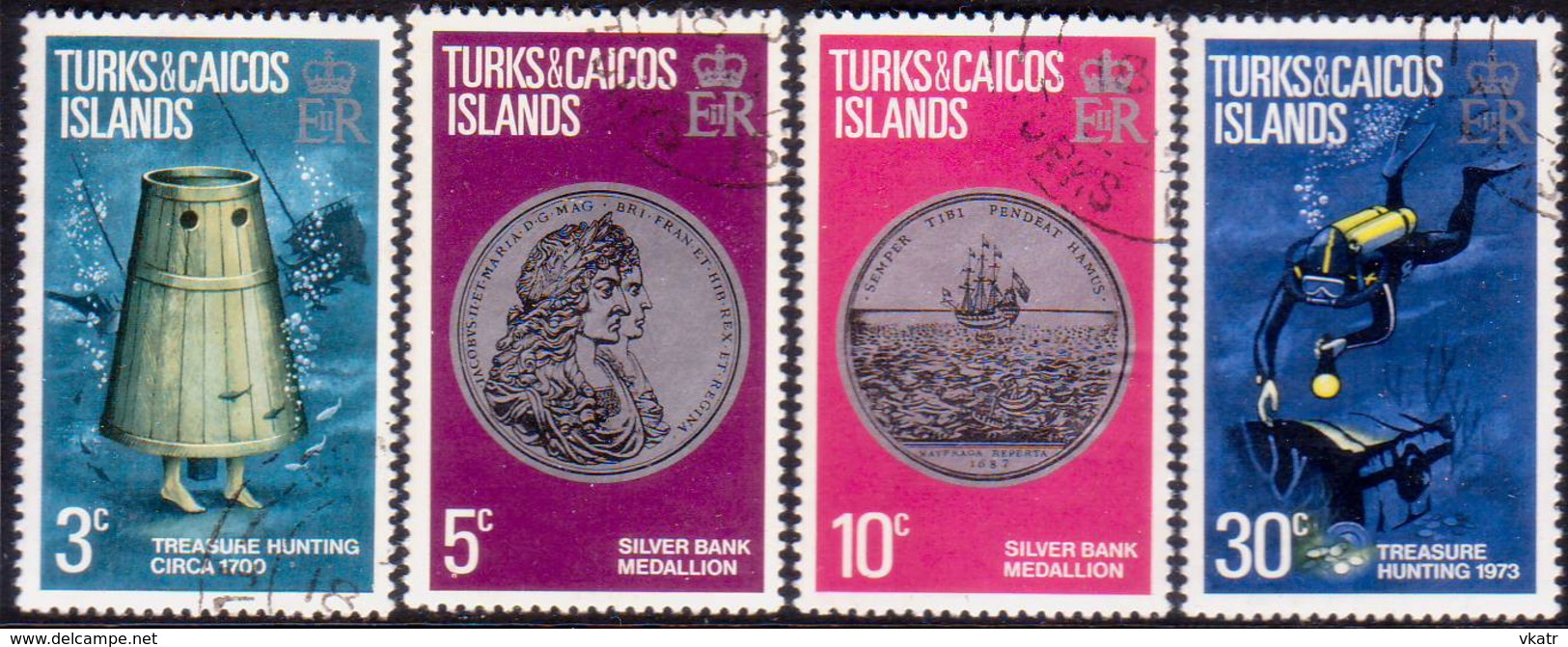 TURKS AND CAICOS ISLANDS 1973 SG #374-77 Compl.set Used Treasure - Turks And Caicos