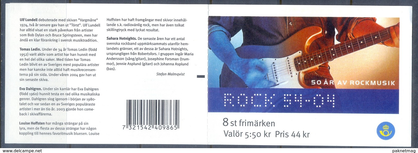 G360- Sweden Booklet 2004. Rock Stars  Music. - Unused Stamps