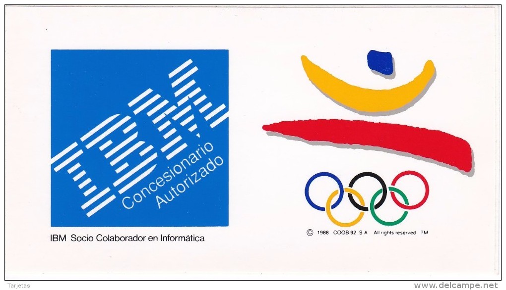 PEGATINA DE IBM DE BARCELONA'92    (ADHESIVO) OLIMPIADA BARCELONA'92 - OLIMPIC GAMES - Pegatinas