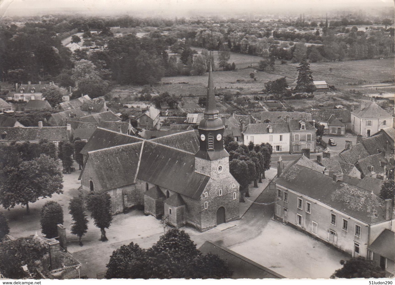 CPSM Changé - En Avion Au-dessus De ... Changé - L'église - Autres & Non Classés