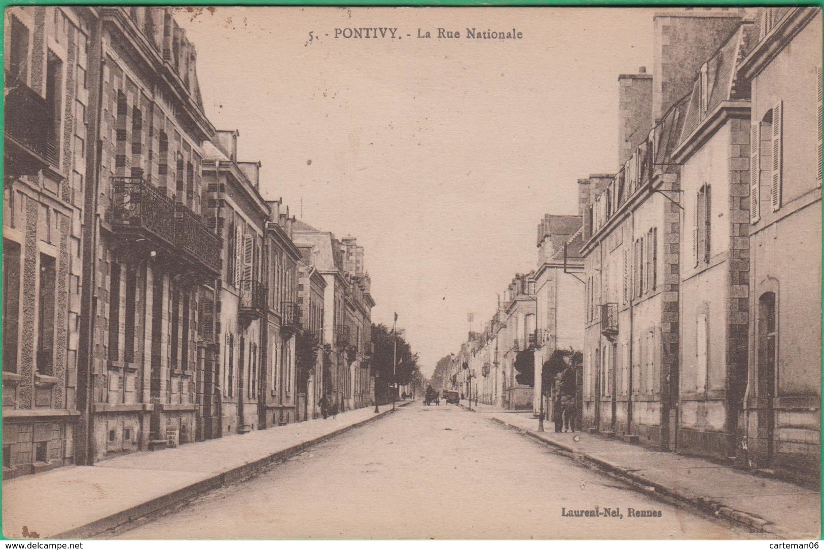 56 - Pontivy - La Rue Nationale - Editeur: Laurent Nel N°5 - Pontivy