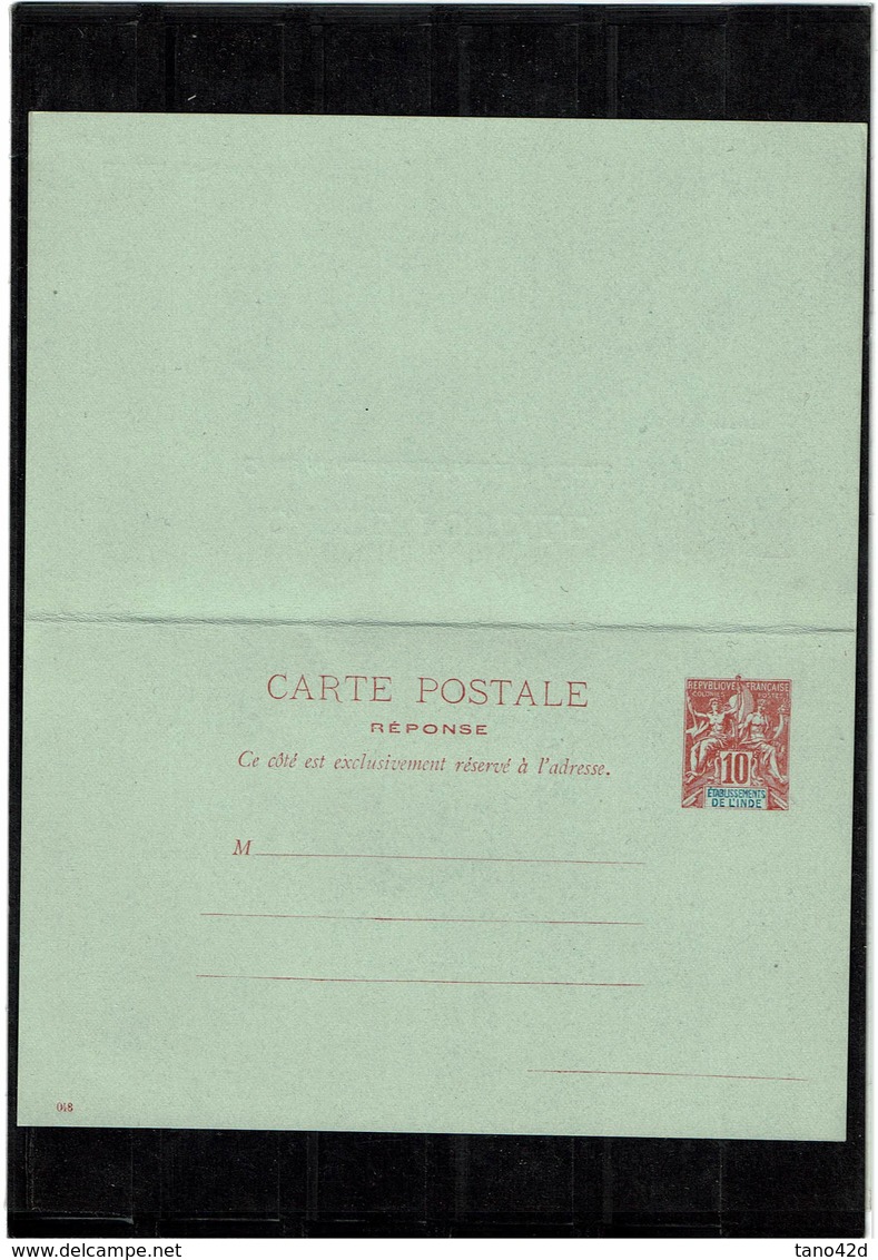 CTN27COL3- INDE CPRP 10c+10c ROUGE DATE 48 SUR REPONSE SEULE NEUVE - Other & Unclassified