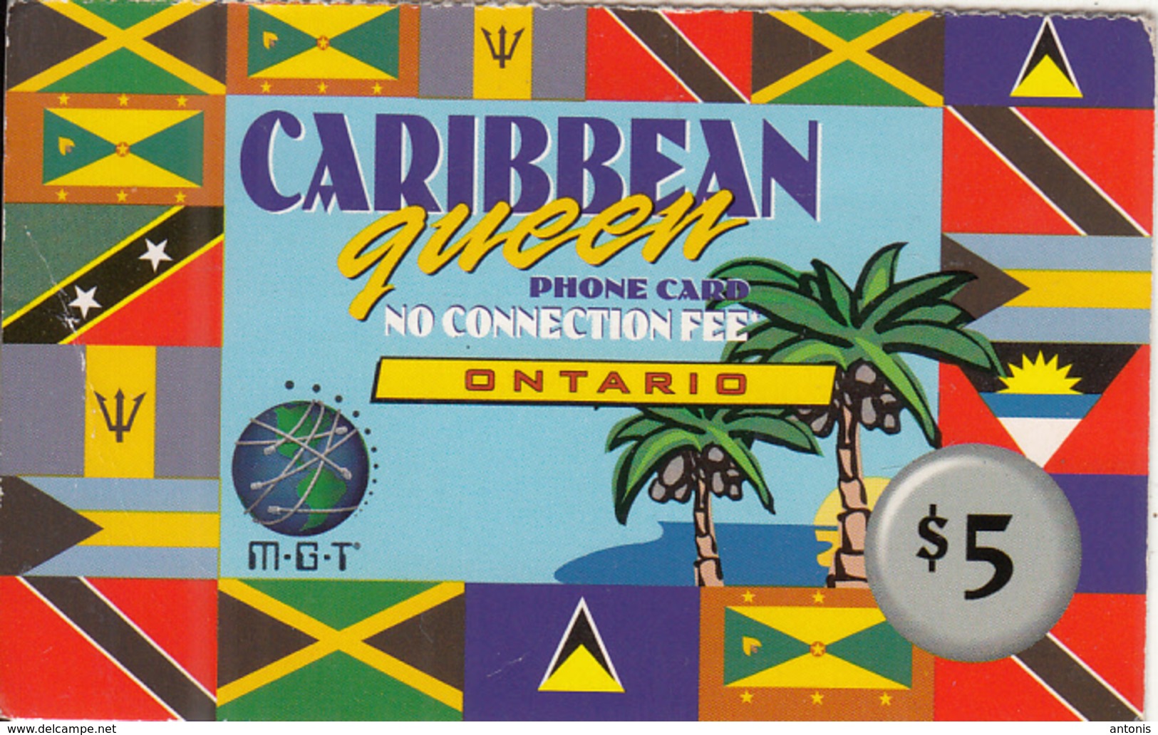 CANADA - Caribbean Queen, Ontario, MGT Prepaid Card $5, Used - Canada