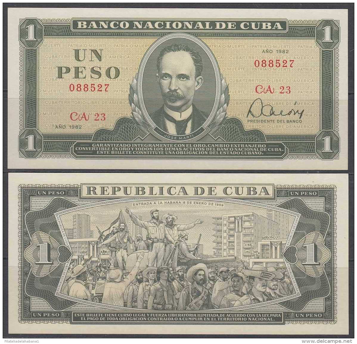 1982-BK-8 CUBA 1982 1$ UNC. JOSE MARTI. - Kuba