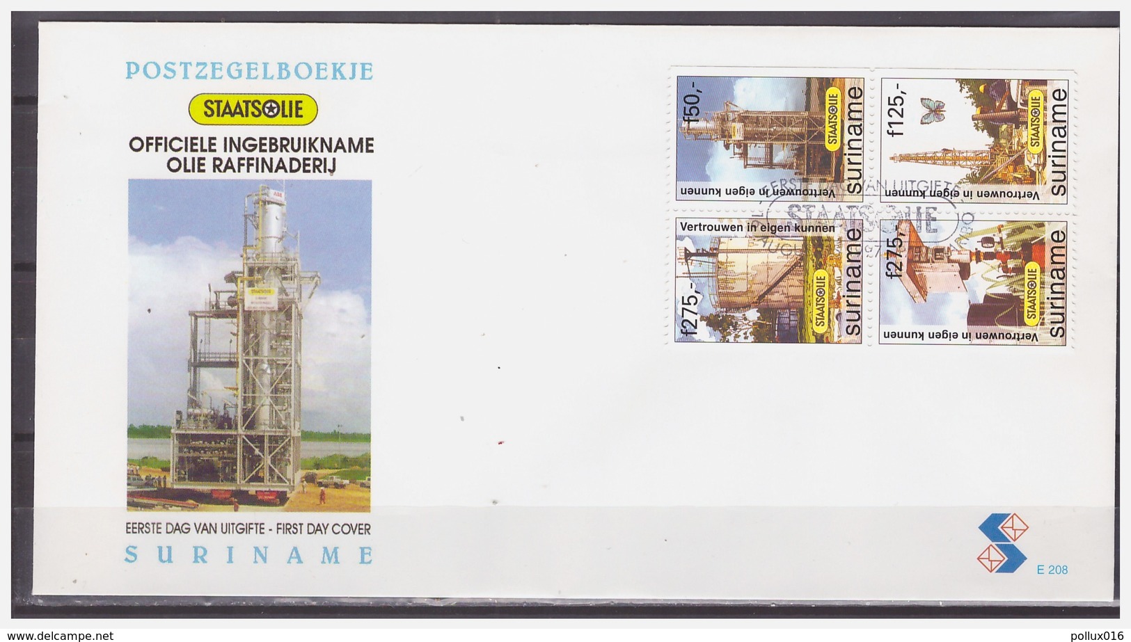 Surinam / Suriname 1997 FDC 208 Olie Raffinaderij Oil Refinery Ol Raffinerie Raffinerie De Petrole - Suriname