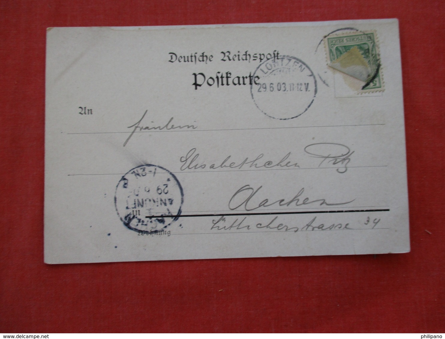 Gruss Aus Hotel Vogten  Belgium ??  Germany   Stamp & Cancel=ref 2933 - Other & Unclassified