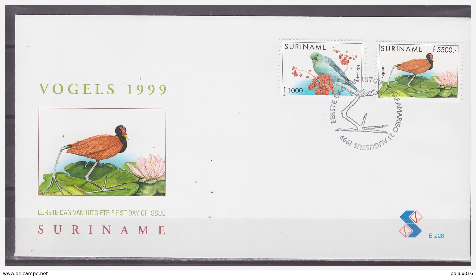 Surinam / Suriname 1999 FDC 228 Vogel Bird Vogel Oiseau Pigeon - Suriname