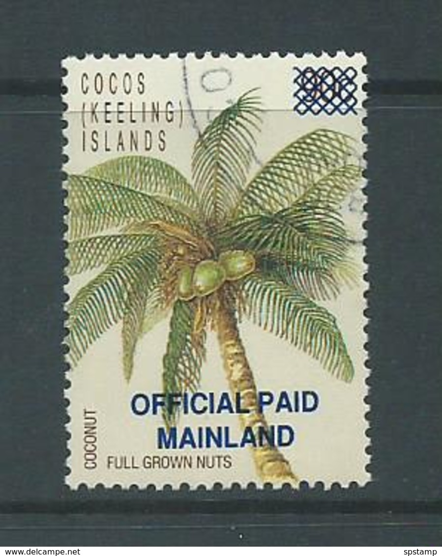 Cocos Keeling Island 1991 Official Paid Mainland Overprint (43c) On 90c VFU - Cocos (Keeling) Islands