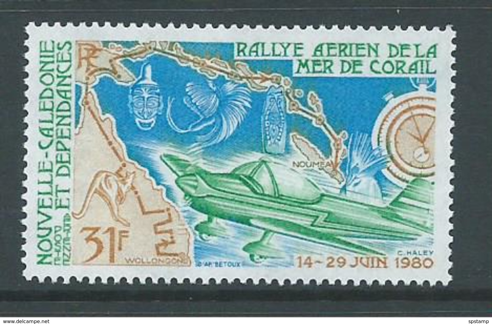 New Caledonia 1980 Coral Sea Air Rally 31 Fr Single MNH - Oblitérés