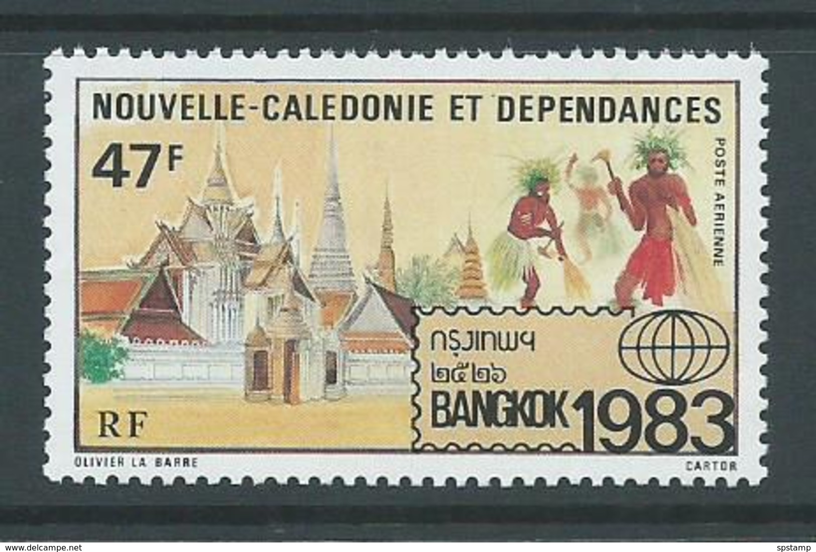 New Caledonia 1983 Bangkok Exhibition 47 Fr Airmail Single MNH - Oblitérés