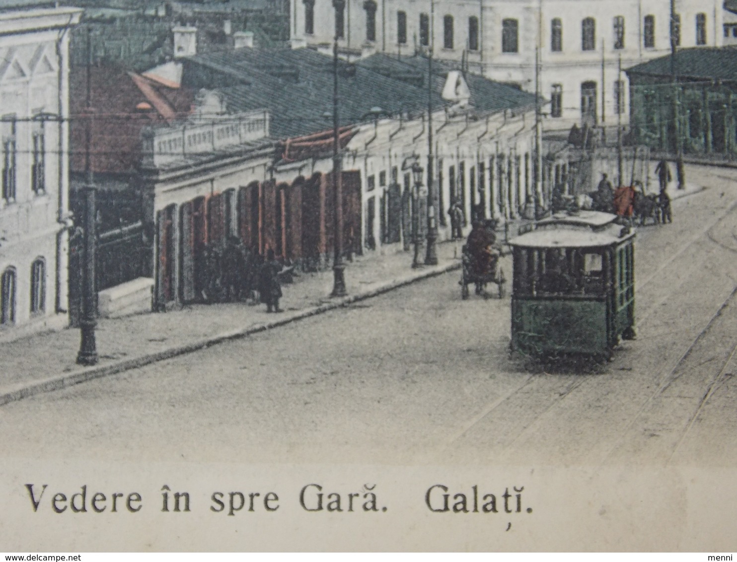 Cpa Postcard - ROMANIA ROUMANIE - GALATI Vedere In Spre Gara - TRAM - Cancel "Roi Albert" - Rumania