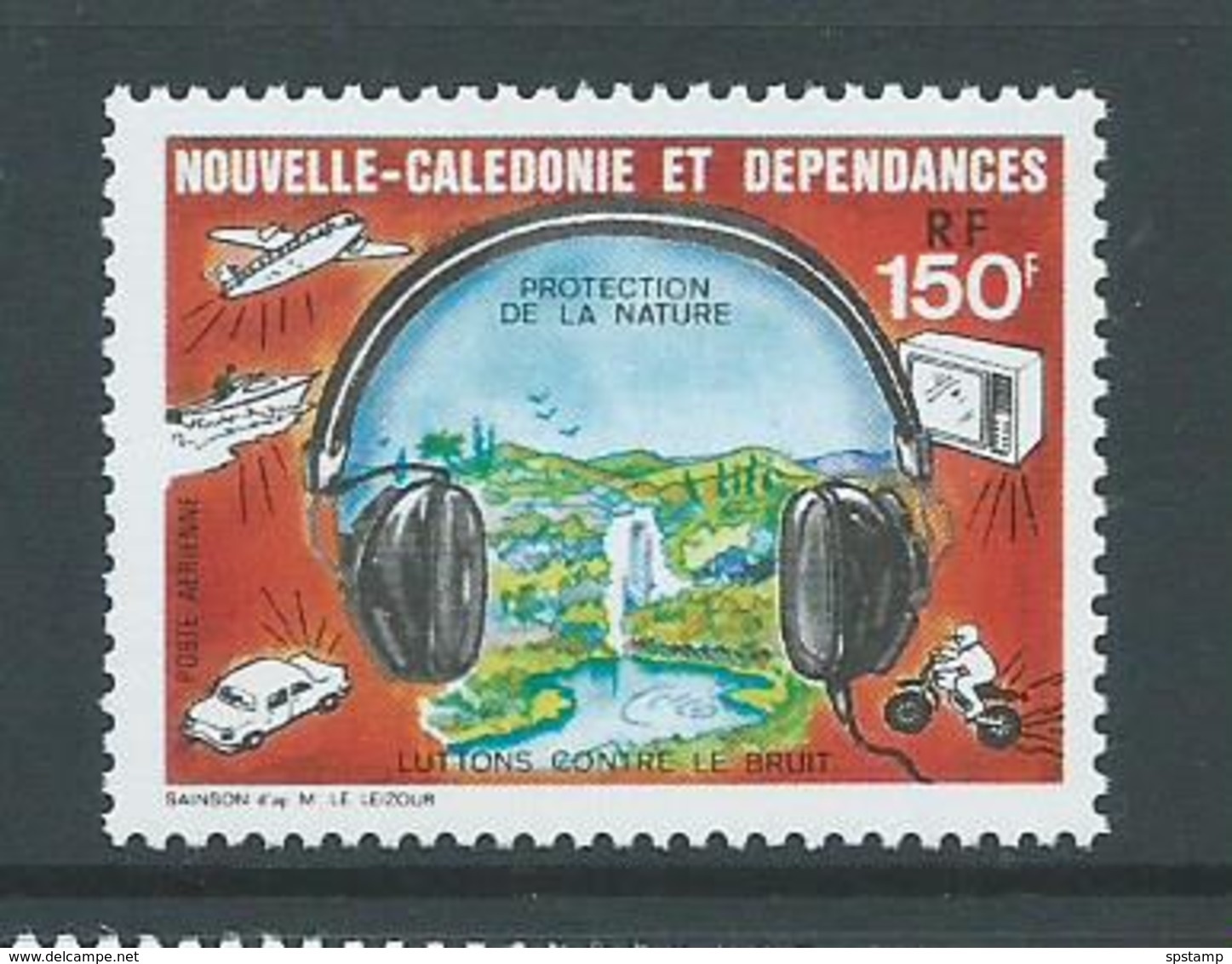 New Caledonia 1987 Nature Protection From Noise 150 Fr Single MNH - Usati