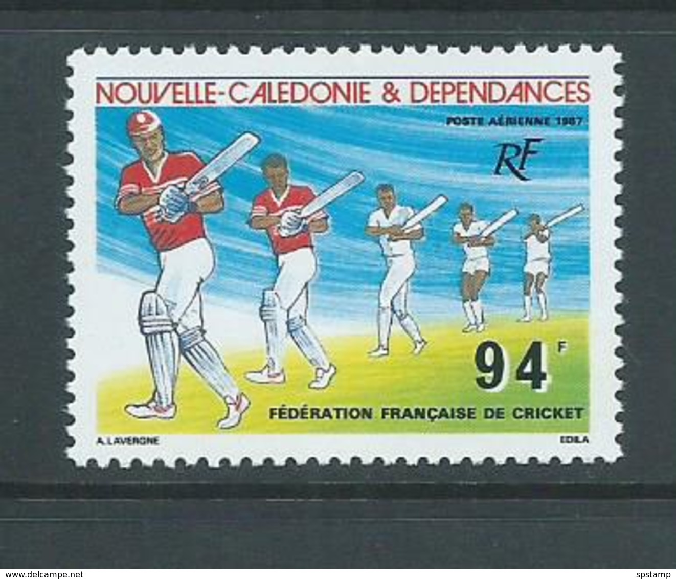 New Caledonia 1987 Cricket 94 Fr Single MNH - Used Stamps