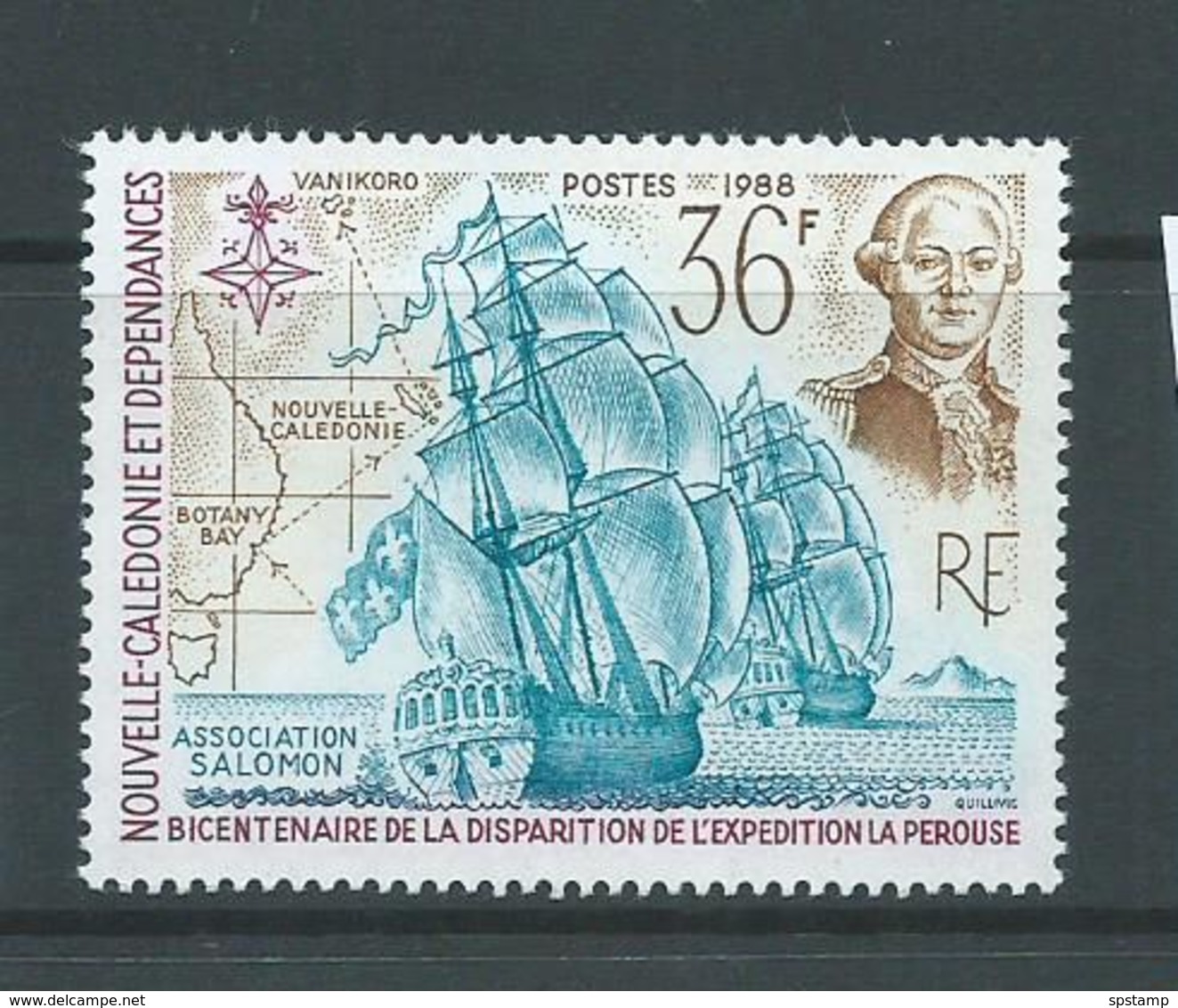 New Caledonia 1988 La Perouse Expedition 36 Fr Single MNH - Unused Stamps