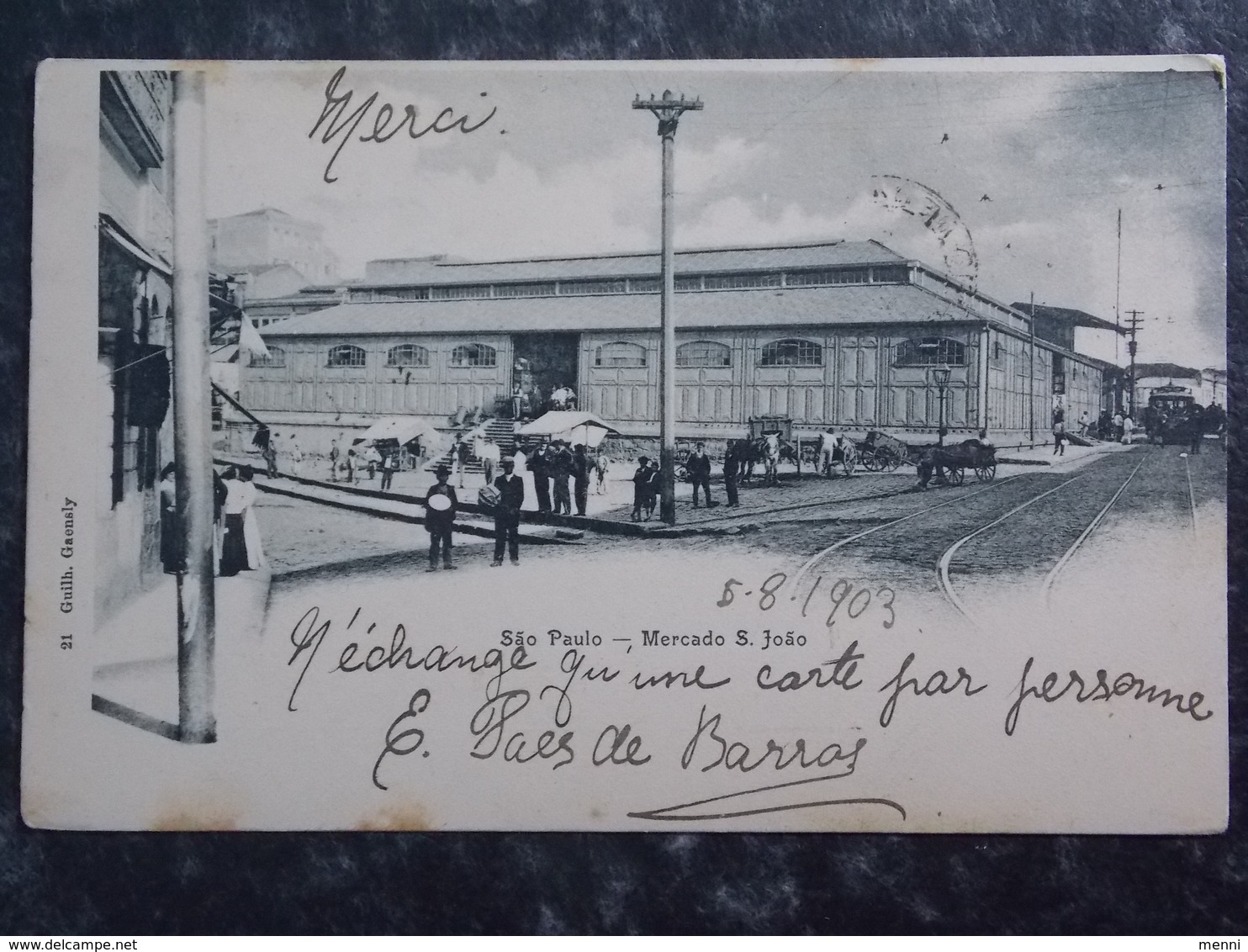 CPA Carte Postale Postcard - Brasil Brazil - SAO PAULO Mercado S. Joao - São Paulo