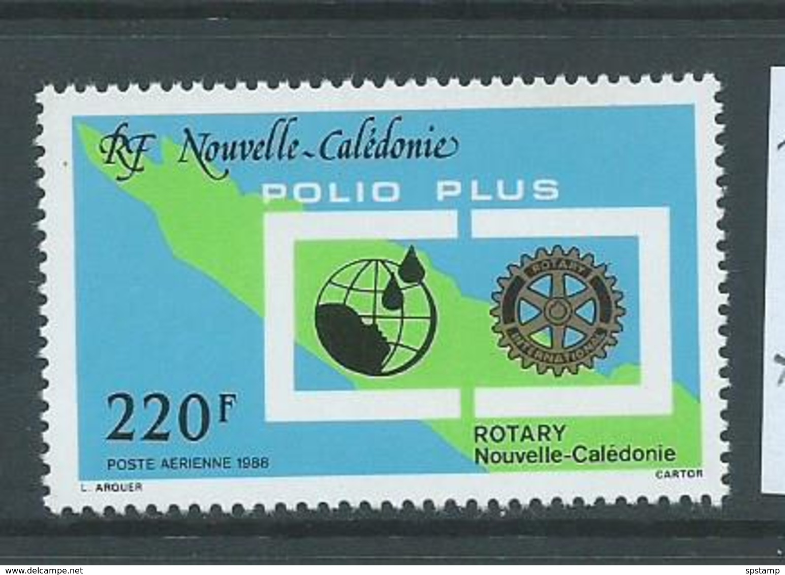 New Caledonia 1988 Rotary Polio Eradication Campaign 229 Fr Single MNH - Unused Stamps