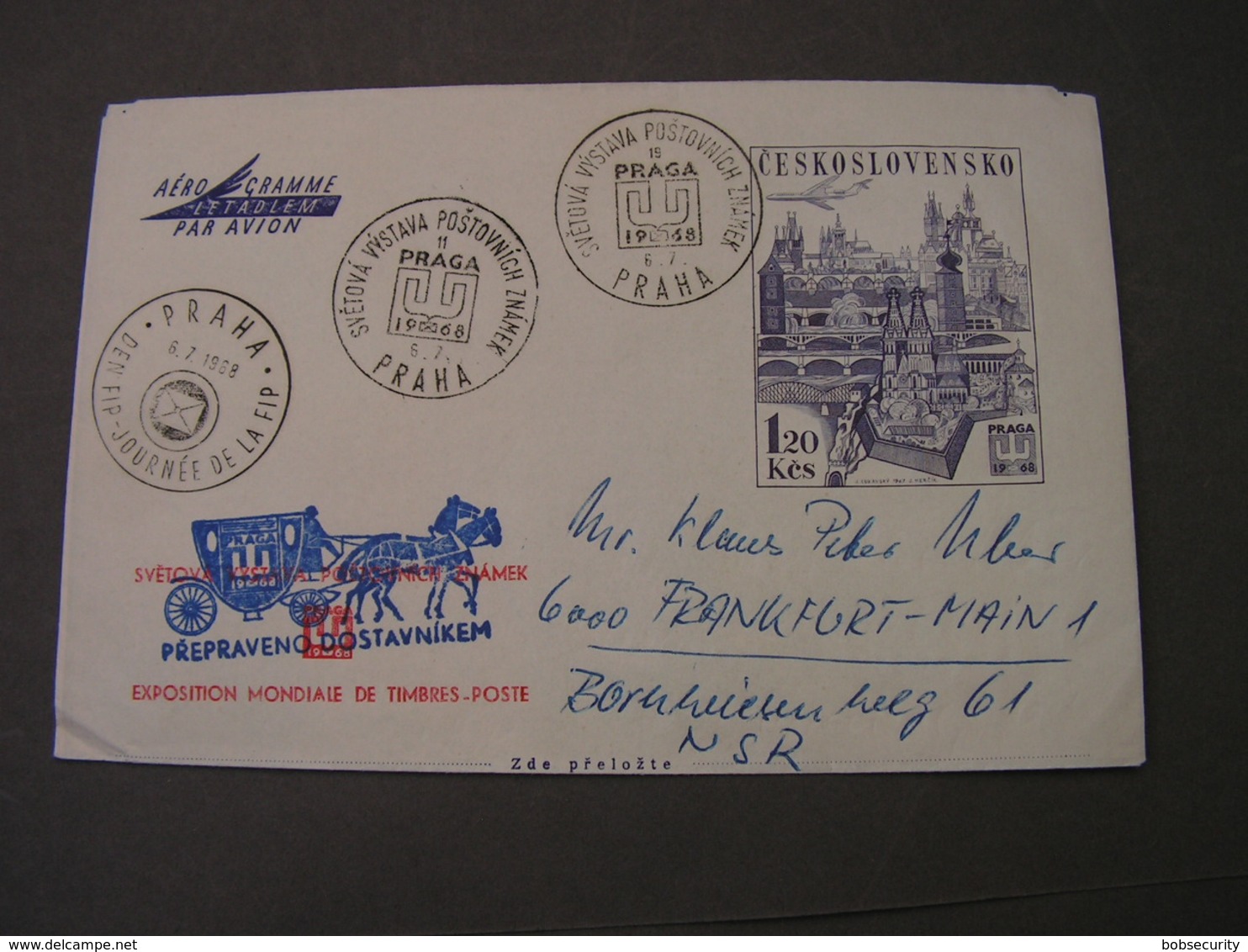 Ausstellung 1968 Leichtbrief  Praga SST - Aerogramme