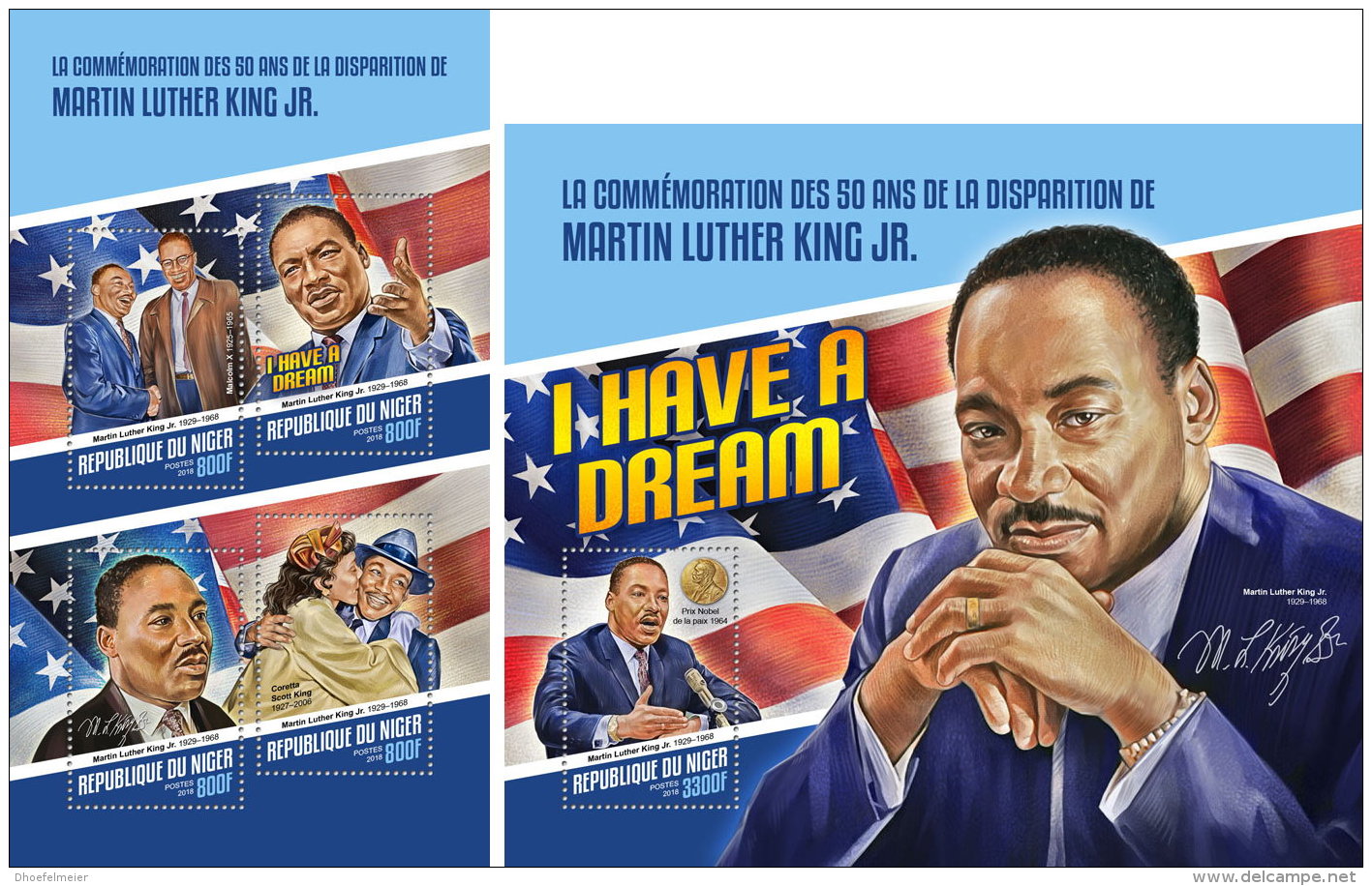 NIGER 2018 MNH** Martin Luther King M/S+S/S - OFFICIAL ISSUE - DH1815 - Martin Luther King