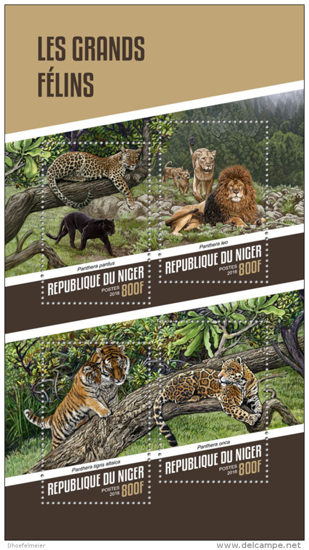 NIGER 2018 MNH** Big Cats Großkatzen Raubkatzen Grands Felins M/S - IMPERFORATED - DH1815 - Felini