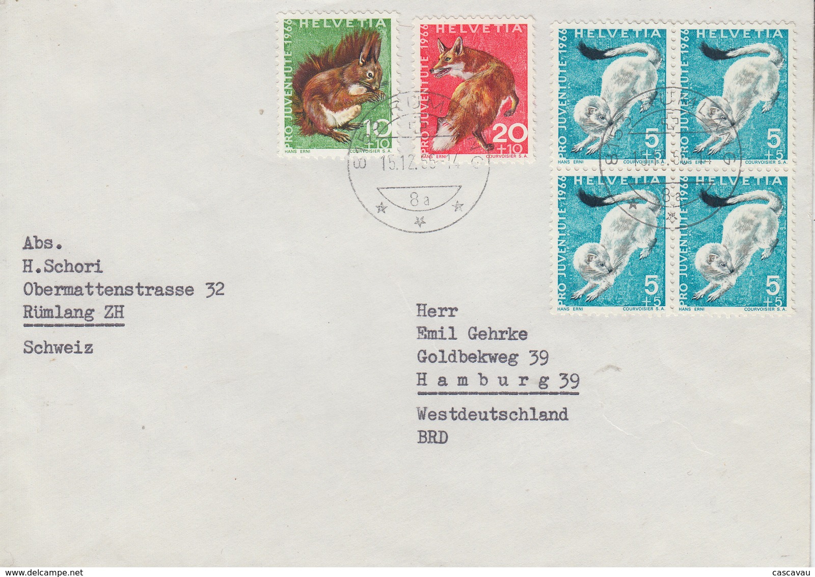 Enveloppe   SUISSE   Timbres   PRO  JUVENTUTE   1966 - Lettres & Documents