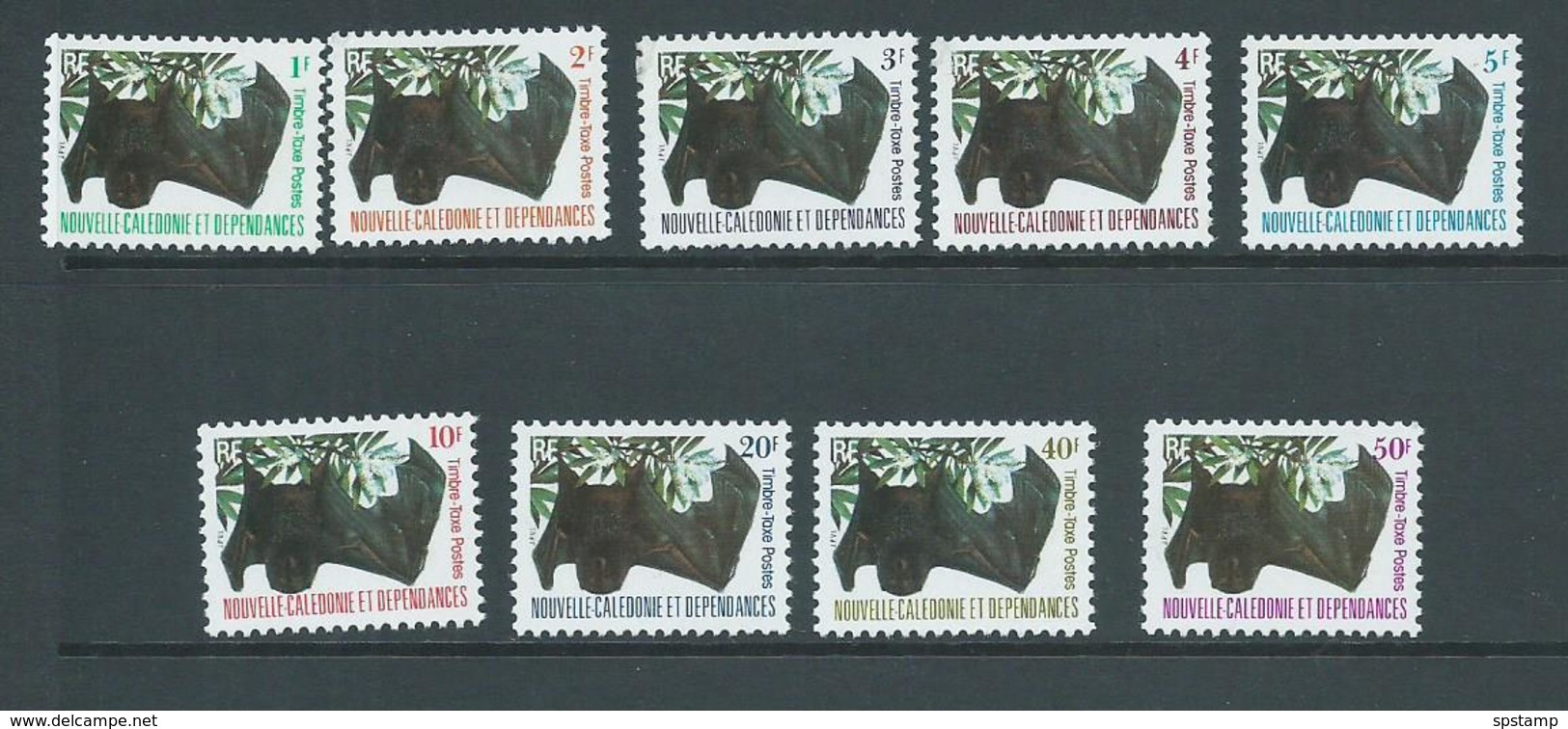 New Caledonia 1983 Bats Postage Due Set Of 9 MNH - Unused Stamps