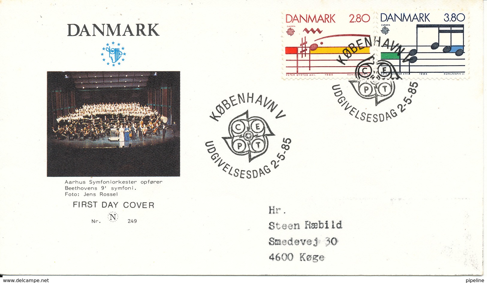 Denmark FDC EUROPA CEPT 2-5-1985 On Cover With Cachet - 1985