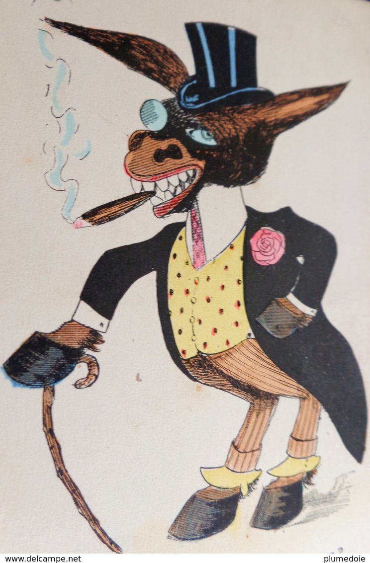 Cpa Illustrateur XAVIER SAGER ÂNE Habillé En DANDY TU RESTES UN ANE,  Dressed DONKEY , CIGAR, HAT  A/s - Sager, Xavier