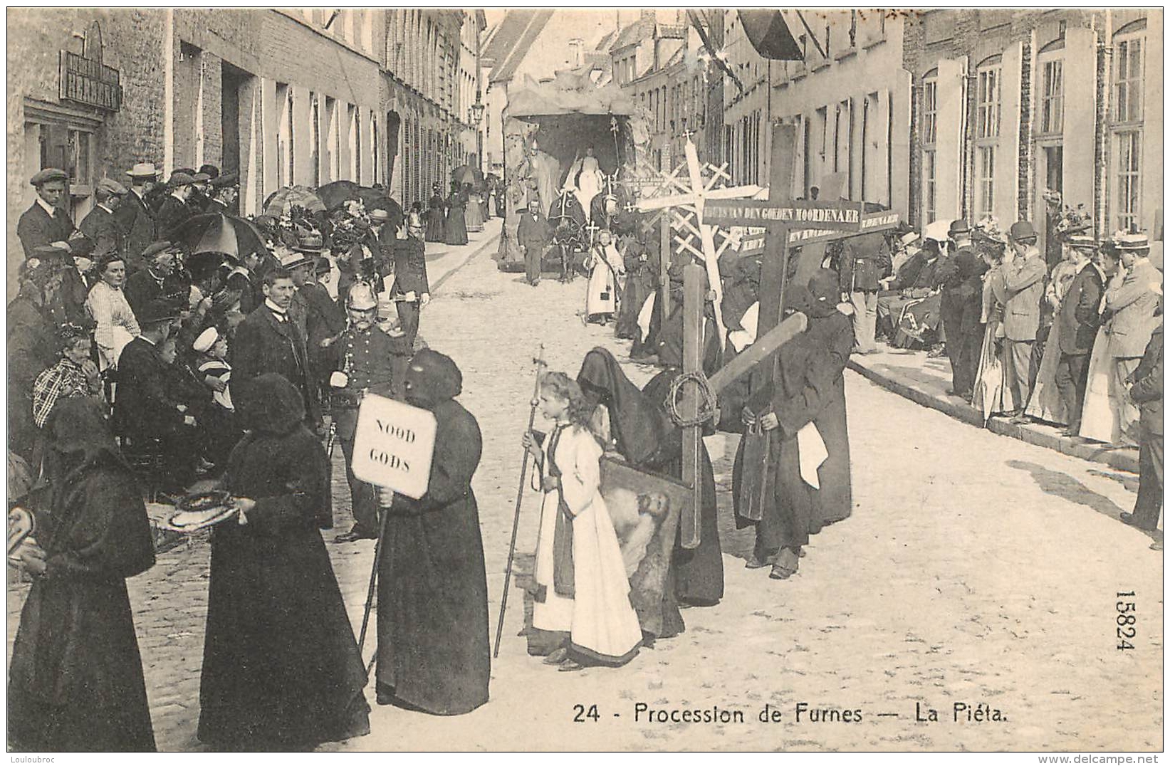 PROCESSION DE FURNES LOT DE 28 CARTES   SCANNEES  EDITION L. NOWE-BRUWAERT MANQUE LES NUMEROS  12 ET 16