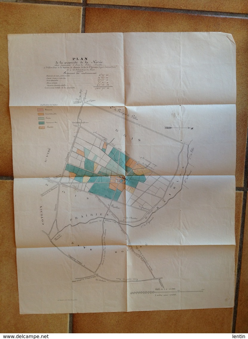 Plan Propriété De La Noirie Commune D' Ivré Le Polin - Sarthe à 3 Kilometres Gare Chemin De Fer De Saint Gervais - Altri Disegni