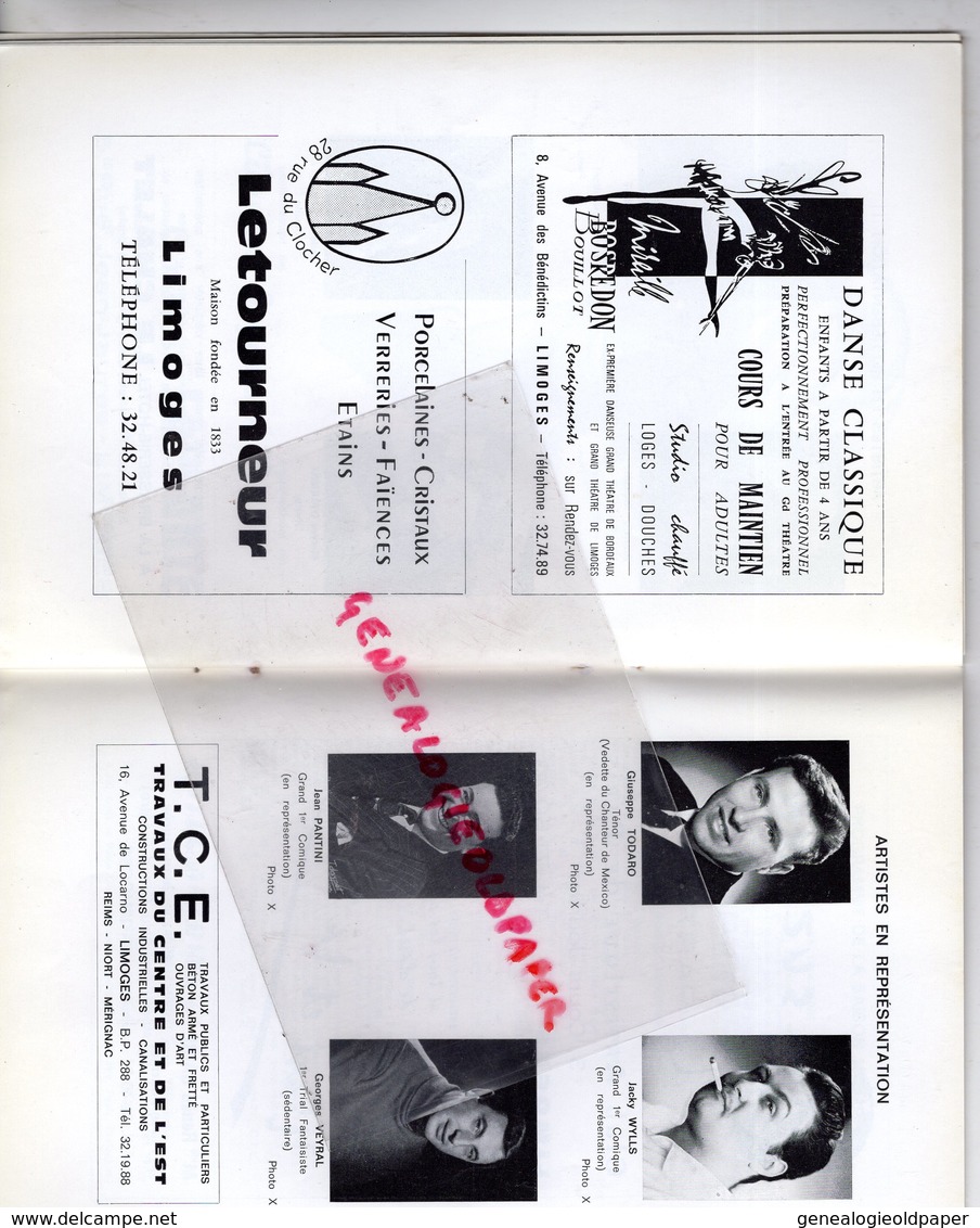 87 - LIMOGES - PROGRAMME GRAND THEATRE 67-68-LE BARBIER DE SEVILLE-CHARLES BURLES-ROBERT VIDAL-FRANCOISE LOUVAY-MORLIER