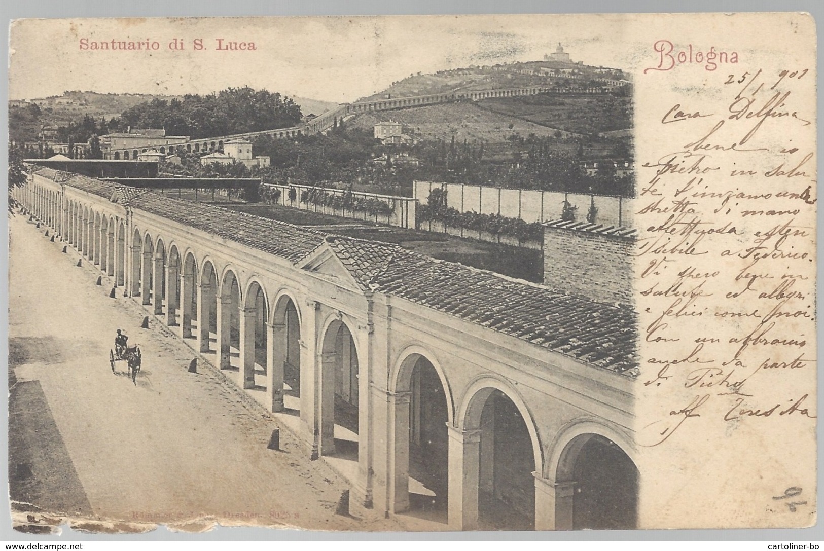 Bologna 1901 - Santuario Di S. Luca E Portico - Animata, Viaggiata. FP - Bologna