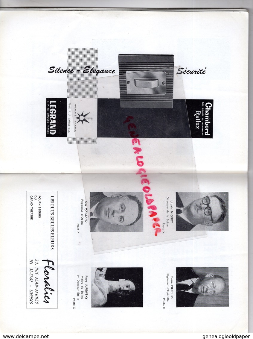 87 - LIMOGES - PROGRAMME GRAND THEATRE 65-66- LES TROIS VALSES- OSCAR STRAUS-ROBERT VIDAL-JOSETTE NADAL-VEYRAL-PANTINI- - Programma's