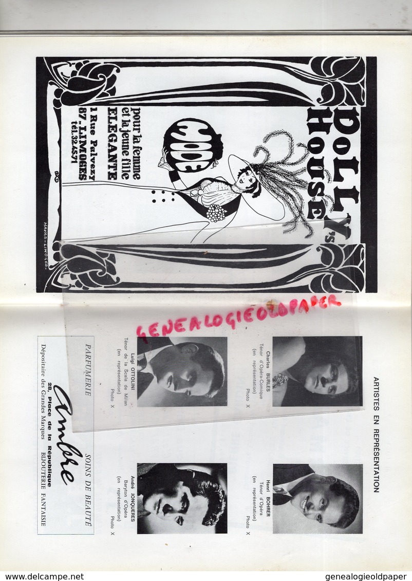 87-LIMOGES-PROGRAMME THEATRE 67-68-LE CHANTEUR DE MEXICO-GIUSEPPE TODARO-VEYRAL-LILIANE LANSON-MAITE IZAR-BLIVET-MARCONI