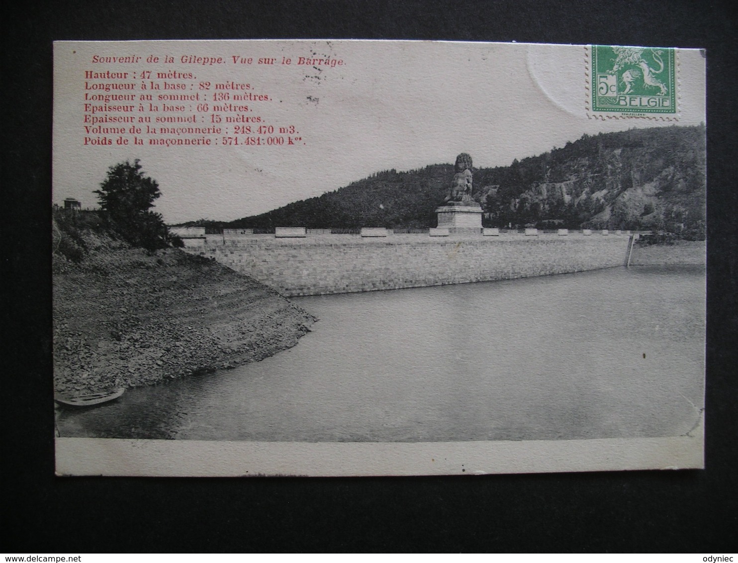 Souvenir De La Gileppe.Vue Sur Le Barrage 1913 - Gileppe (Barrage)