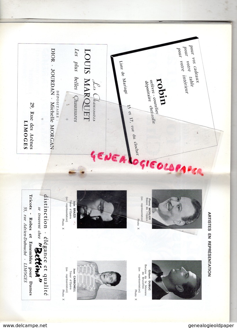 87-LIMOGES-PROGRAMME THEATRE 67-68-LES SALTIMBANQUES- LOUIS GANNE-GEORGES VIDAL-COMETTI-MARYSE DAUBERT-VIDAL-FAVEY-PAUC-