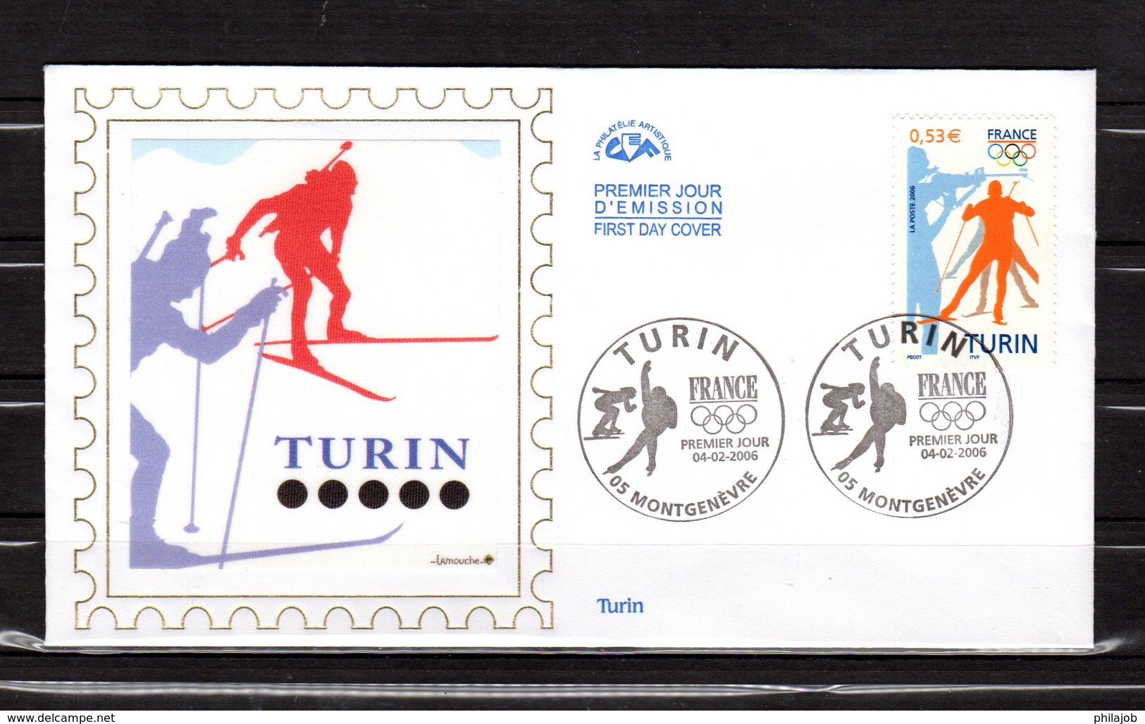 FRANCE 2006 " J.O. DE TURIN " Sur Enveloppe 1er Jour.  N° YT 3876. Parfait état. FDC - Winter 2006: Turin