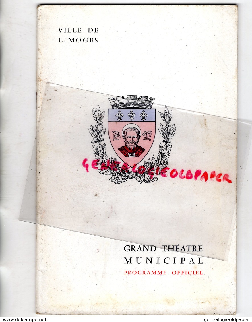 87-LIMOGES-PROGRAMME THEATRE 65-66- LA VIE PARISIENNE-OFFENBACH-JEAN PANTINI-CHRISTIANE JACQUIN-VEYRAL-ALVI-REY-LAMOUR-