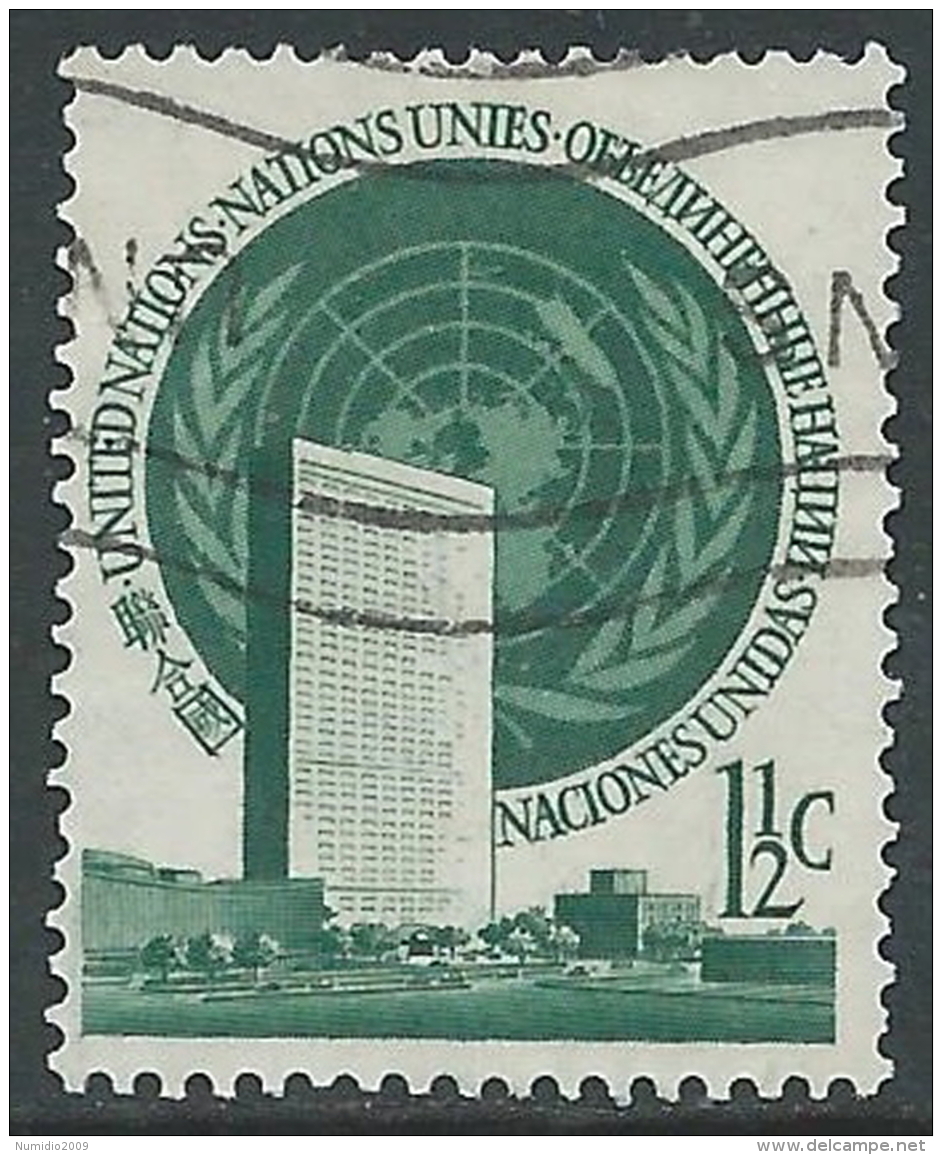 1951 NAZIONI UNITE NEW YORK USATO SOGGETTI DIVERSI 1 1/2 CENT - Z12-2 - Gebraucht