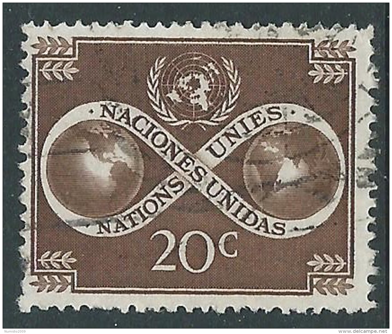 1951 NAZIONI UNITE NEW YORK USATO SOGGETTI DIVERSI 20 CENT - Z12-7 - Gebruikt