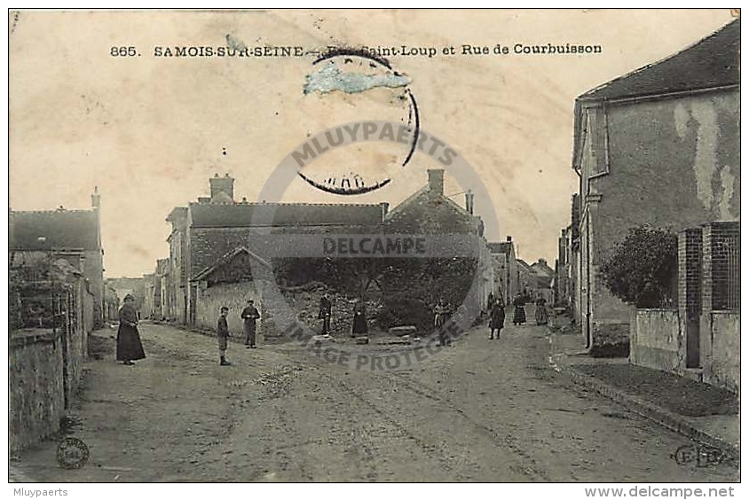 /! 4546 - CPA/CPSM  :  77 - Samois : Rue Saint Loup Et Rue De Courbuisson - Samois