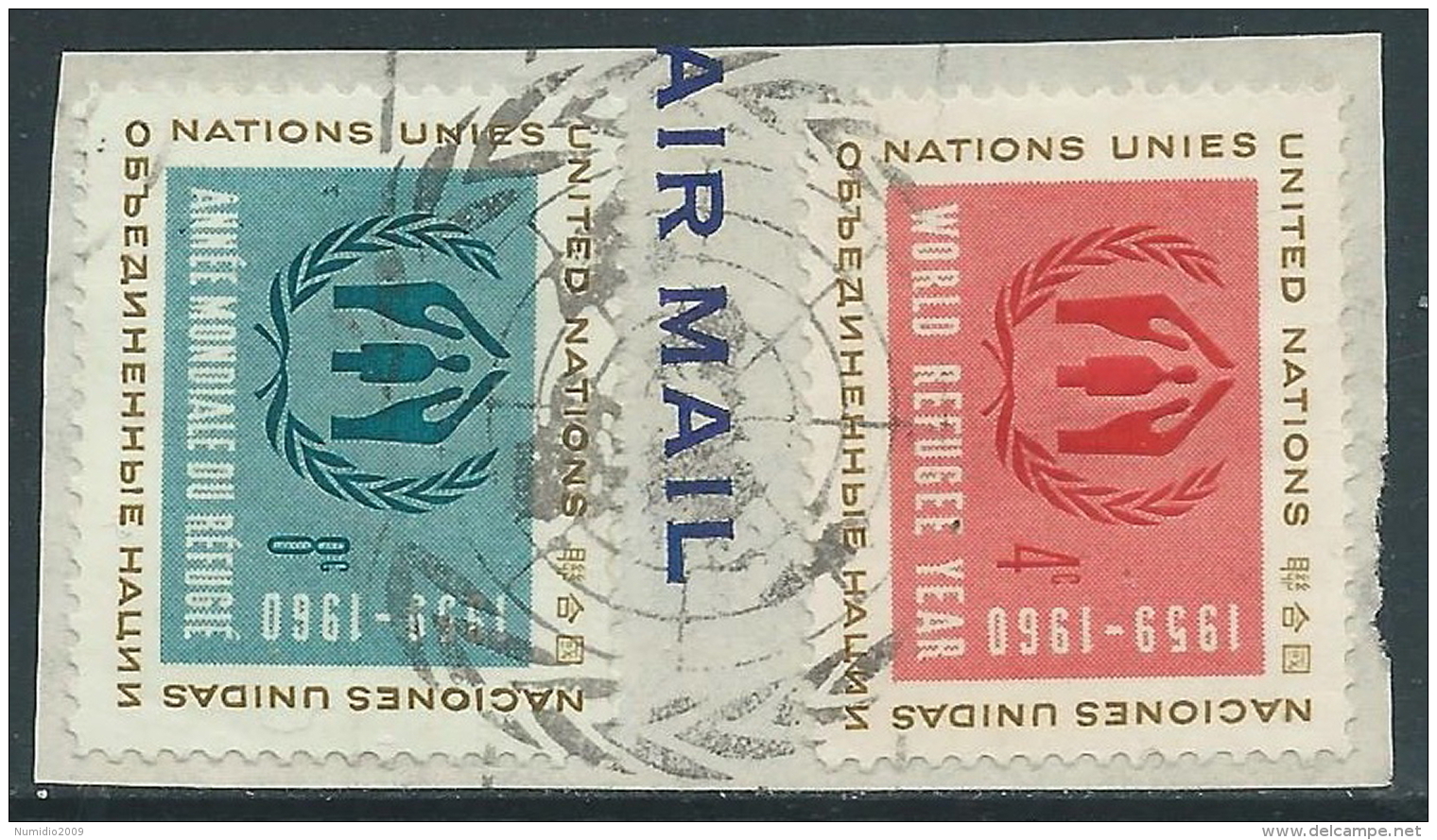 1959 NAZIONI UNITE NEW YORK USATO ANNO MONDIALE DEL RIFUGIATO - Z18-5-2 - Used Stamps